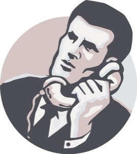 Businessman Talk Telephone Retro